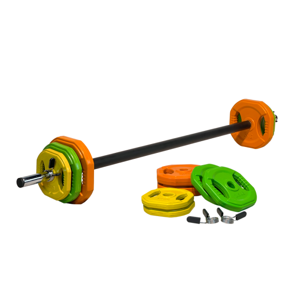 Set Barra Body Pump Fitness 2,5KG +17,5kg Discos Athletic - Imagen 2